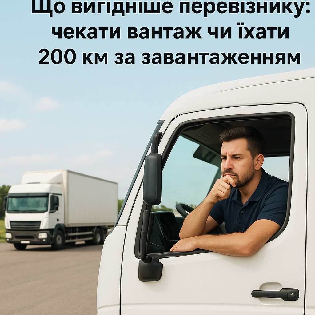 Водій у кабіні фури обдумує рішення