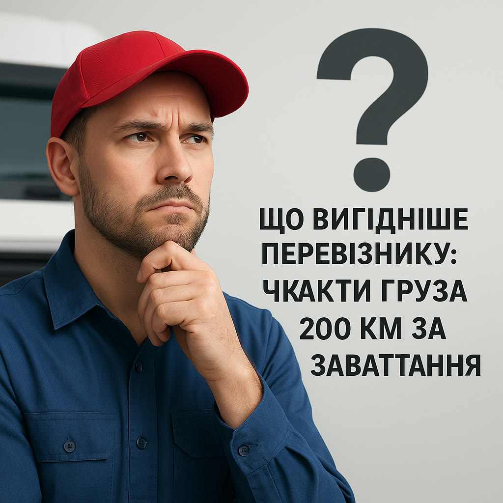 Водій обирає між очікуванням вантажу та рейсом на 200 км