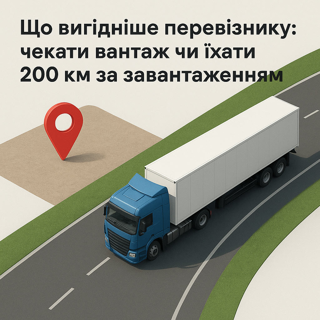 Схема: фура на розвилці — чекати вантаж чи їхати за ним