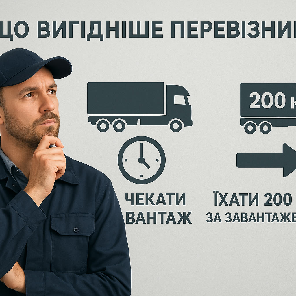 Порівняння: чекати вантаж або їхати 200 км за завантаженням
