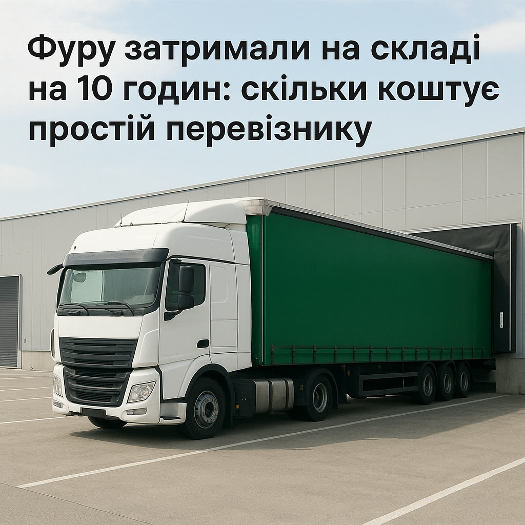 Тентована фура біля рампи складу чекає на розвантаження