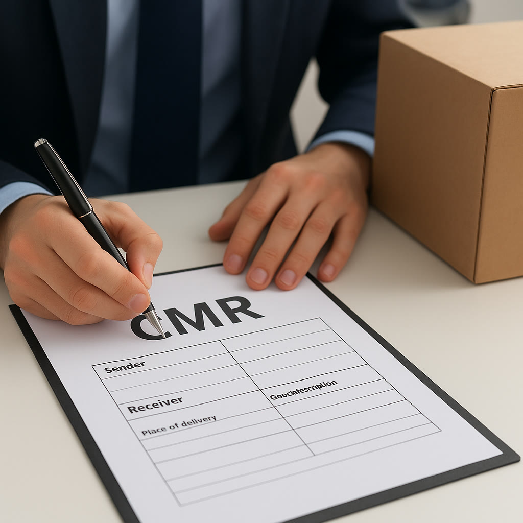 Підписання накладної CMR за столом
