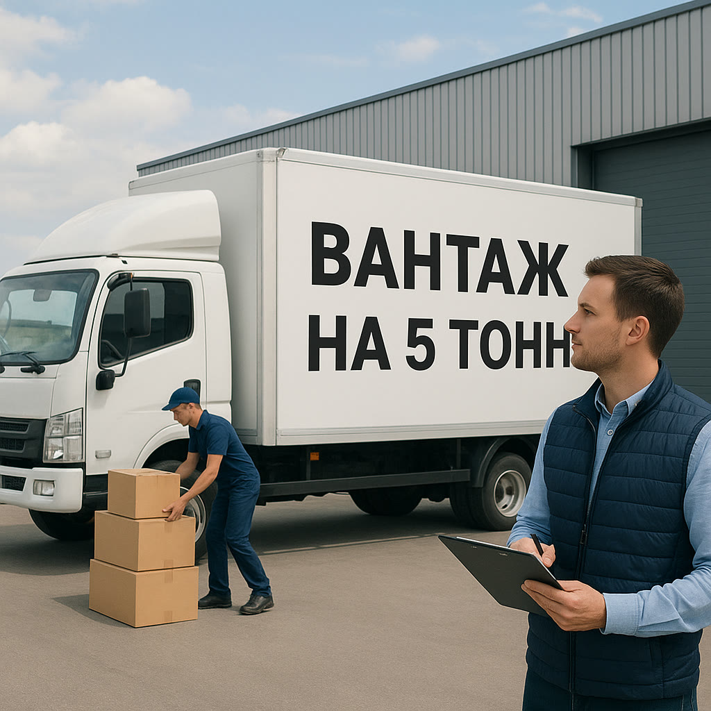 Ein Logistiker mit Tablet beobachtet die Verladung von Kartons in einen Lkw